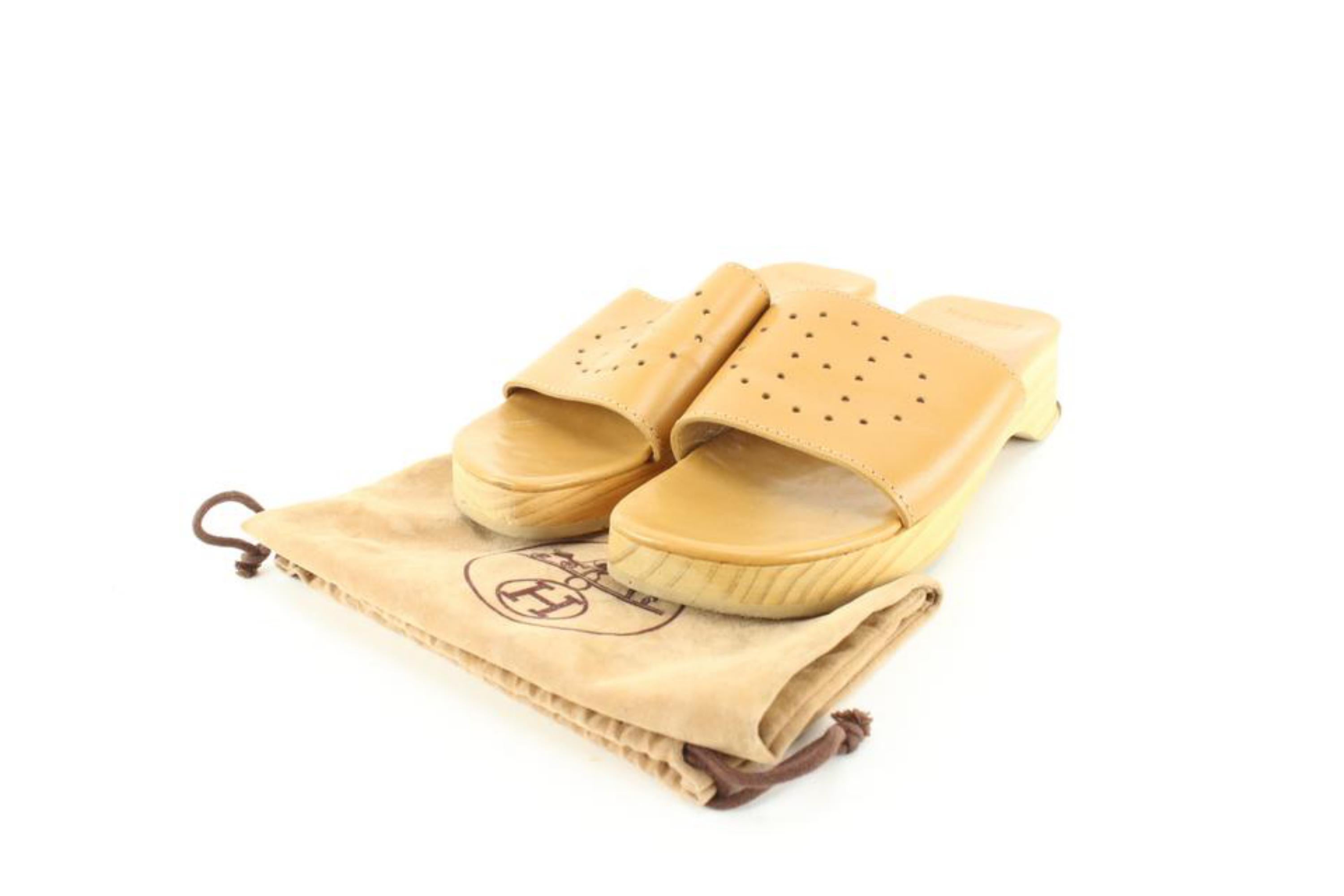Hermès Women's Size 35 Evelyne Leather Clog Sandal Slides 51h628s For Sale 6