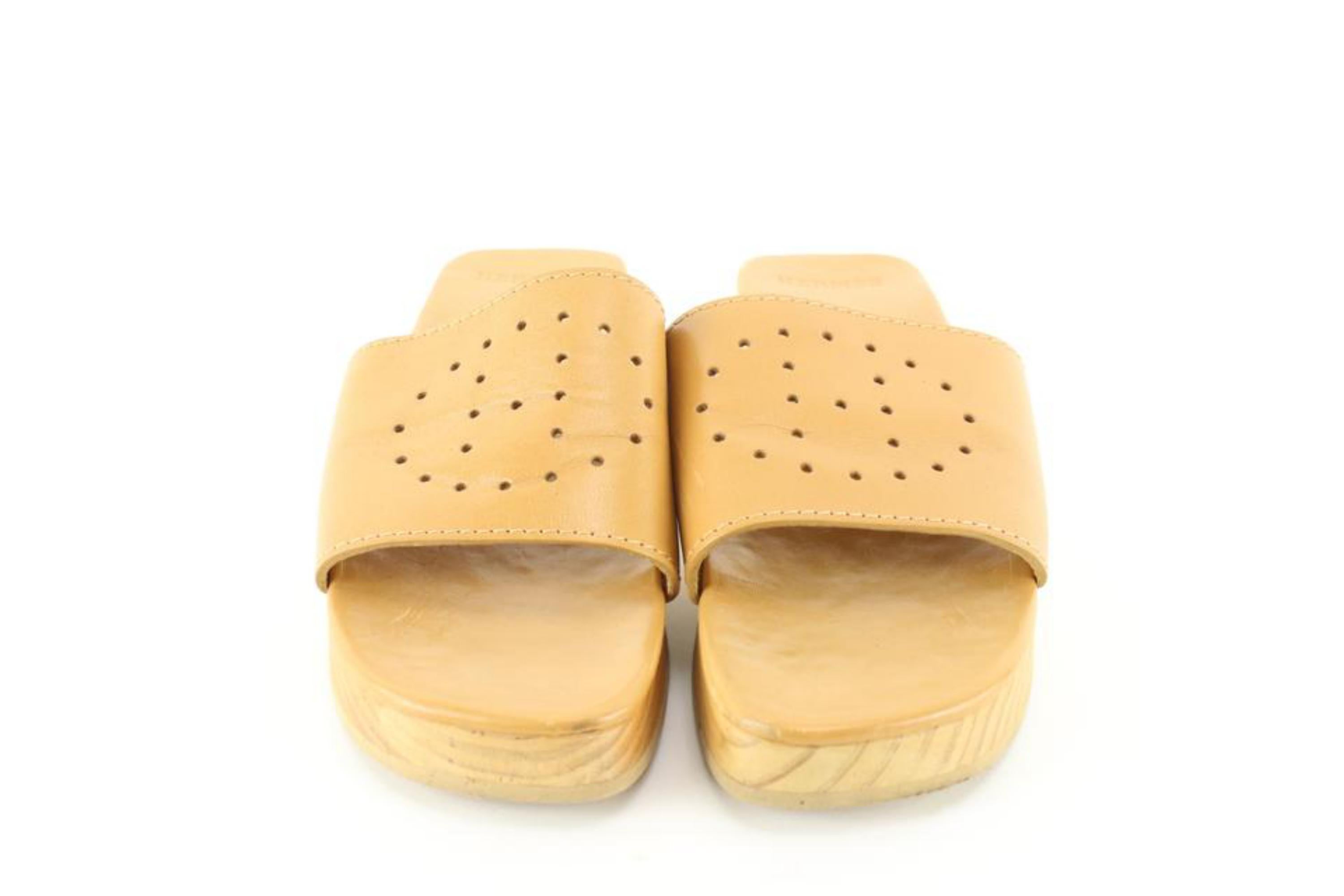 Orange Hermès Women's Size 35 Evelyne Leather Clog Sandal Slides 51h628s For Sale