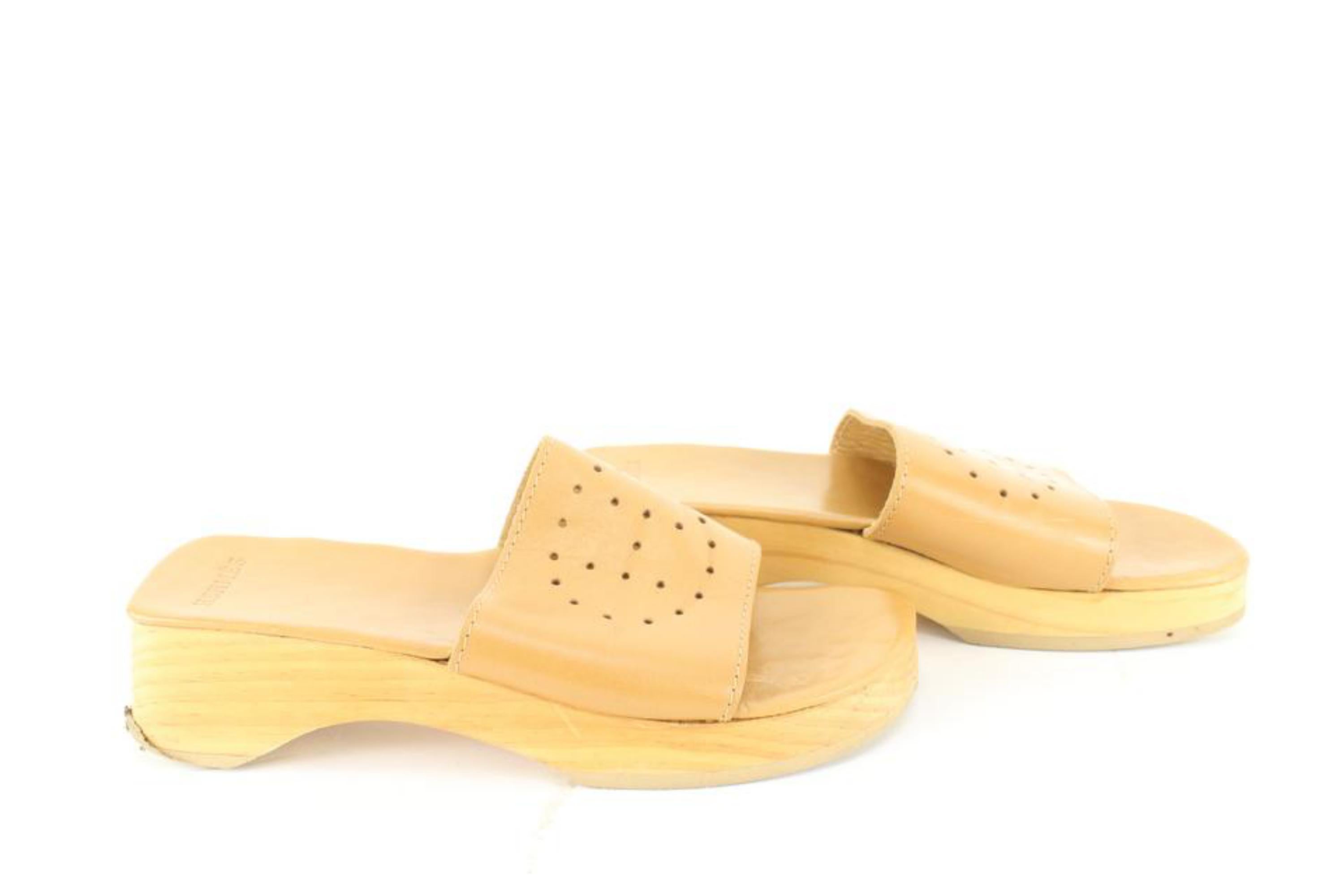 Hermès Women's Size 35 Evelyne Leather Clog Sandal Slides 51h628s For Sale 2