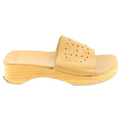 Used Hermès Women's Size 35 Evelyne Leather Clog Sandal Slides 51h628s