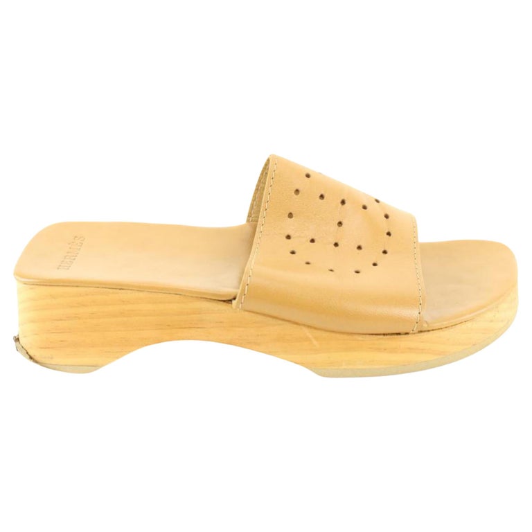 Vintage, Shoes, Vintage Nine West Genuine Wooden Clogs Buckle Slides 85