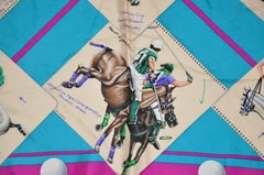 Hermes Wonderfully Detailed "Polo Of France" Silk Jacquard Scarf
