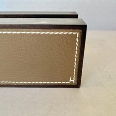 Hermes Wood and Leather Business Card Holder, 2000s France