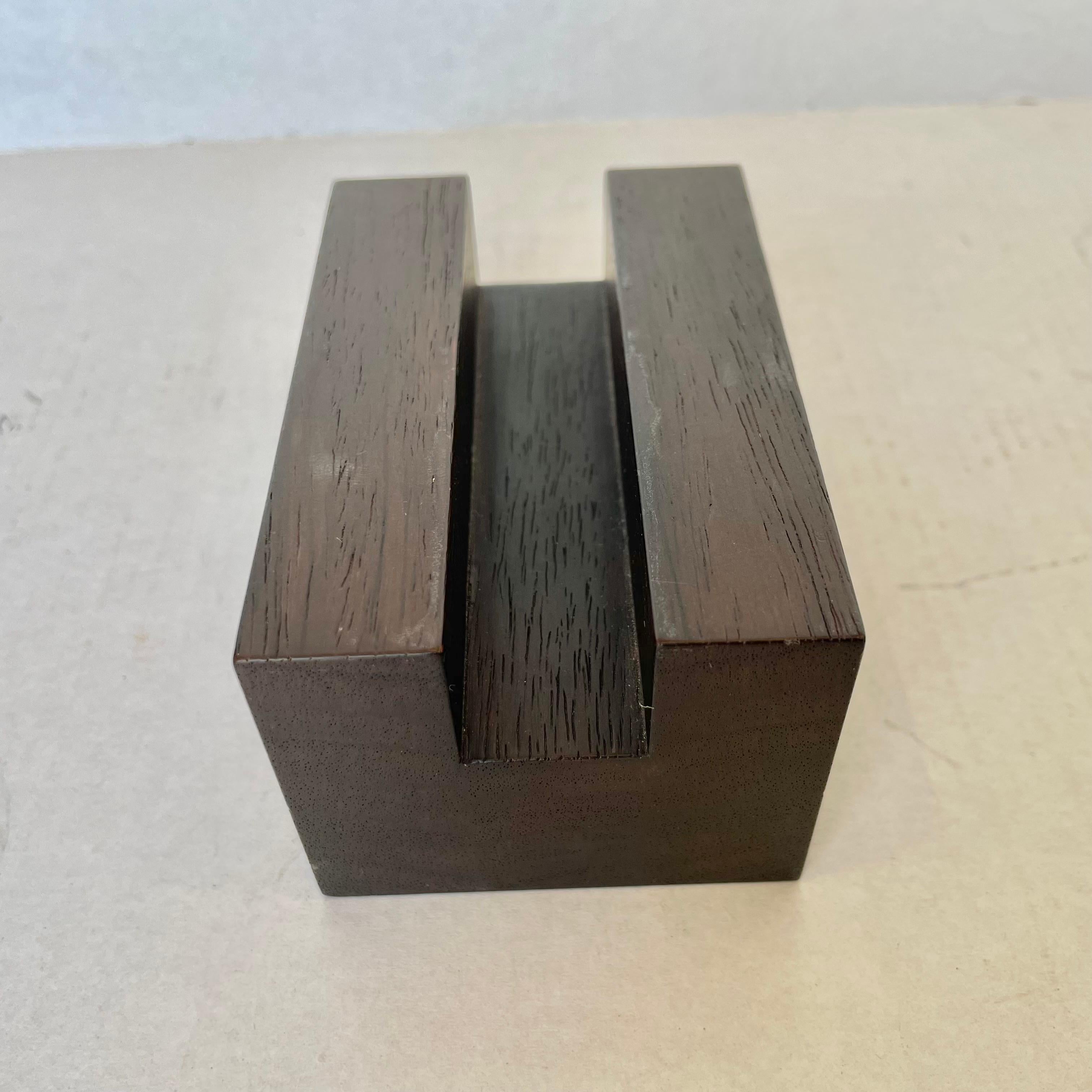 Hermes Wood and Leather Business Card Holder, 2000s France For Sale 1