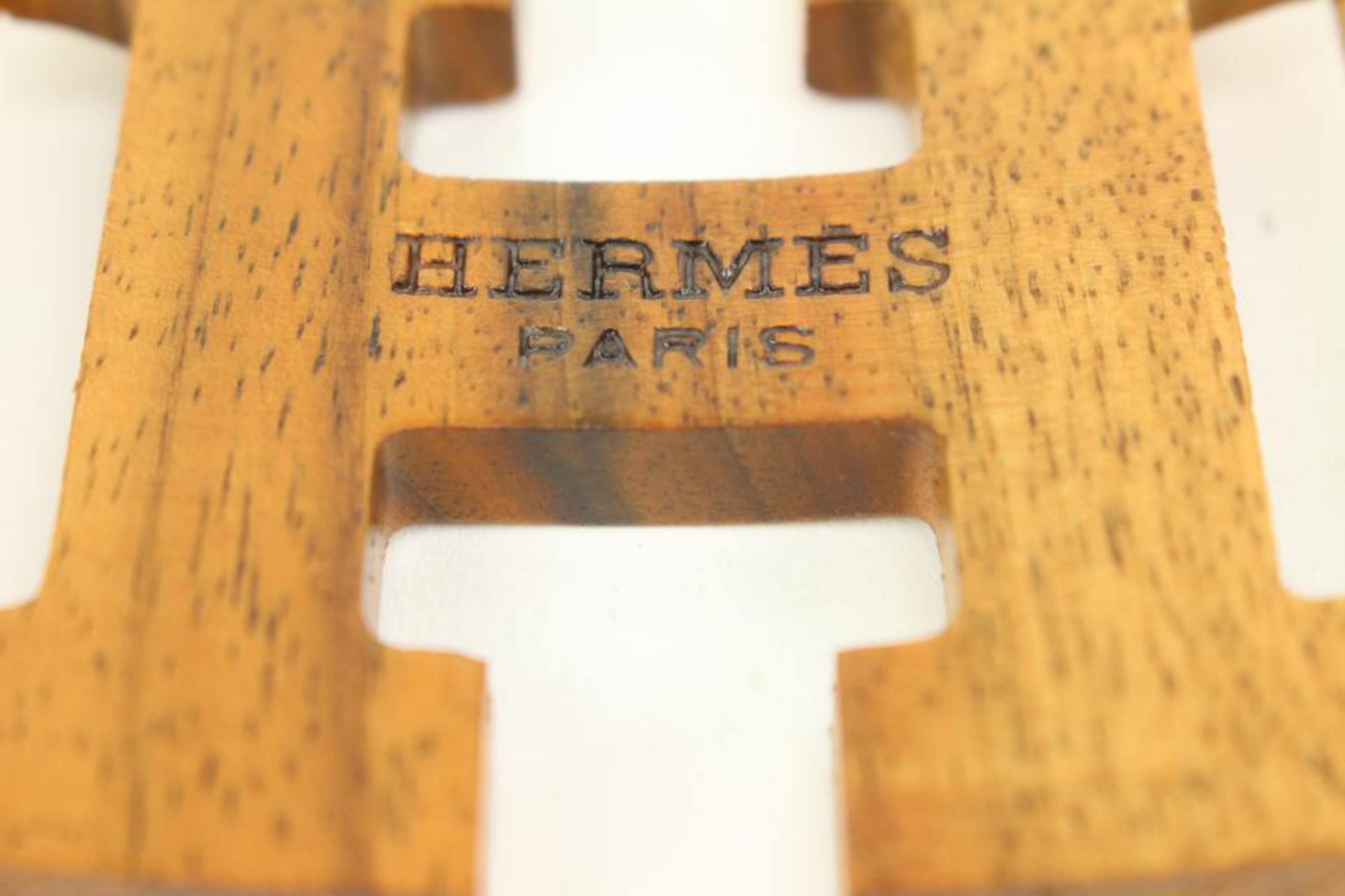 Hermès Wood H Logo Scarf Ring 22h413s en vente 7