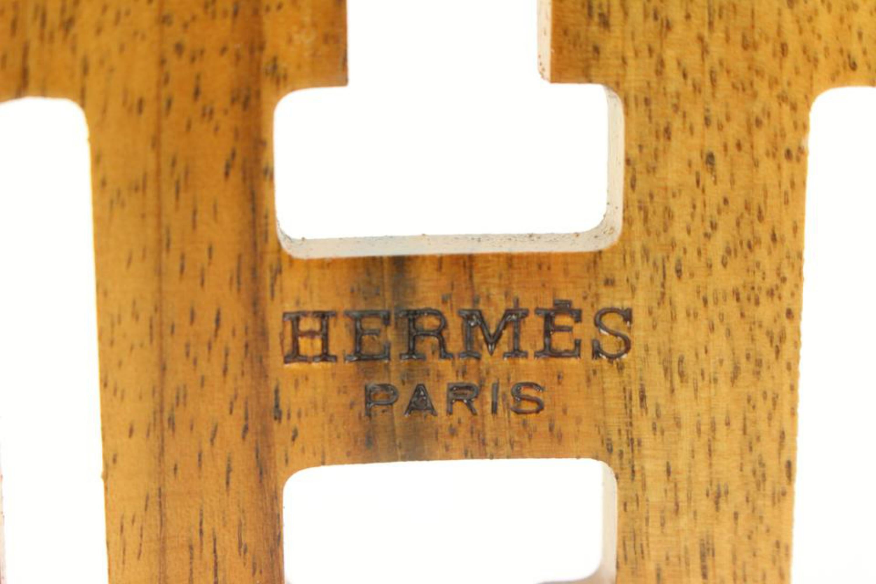 Hermès Holz H Logo Schal Ring 22h413s (Braun) im Angebot