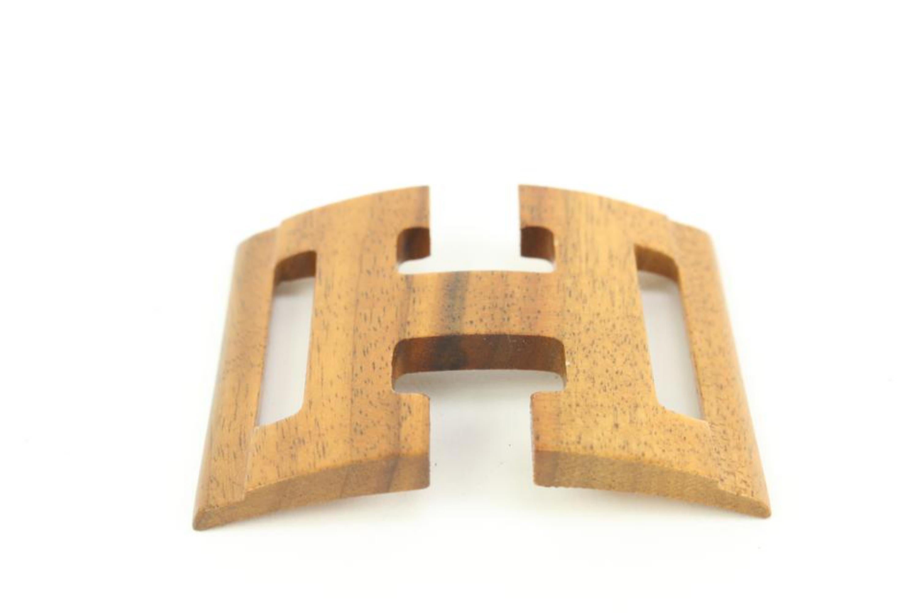 Hermès Holz H Logo Schal Ring 22h413s im Angebot 2