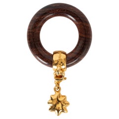 HERMES wooden 1999 COMET SCARF RING