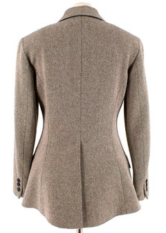 Hermes Wool & Cashmere Herringbone Blazer - Size US 4