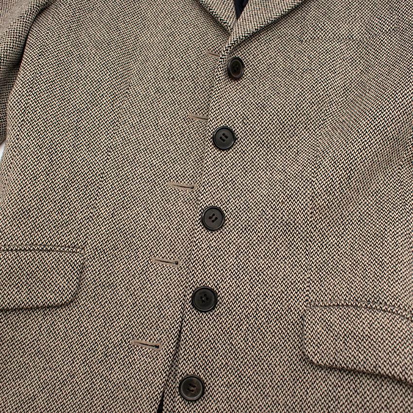 Hermes Wolle & Kaschmir Fischgrätenblazer - Größe US 4 2