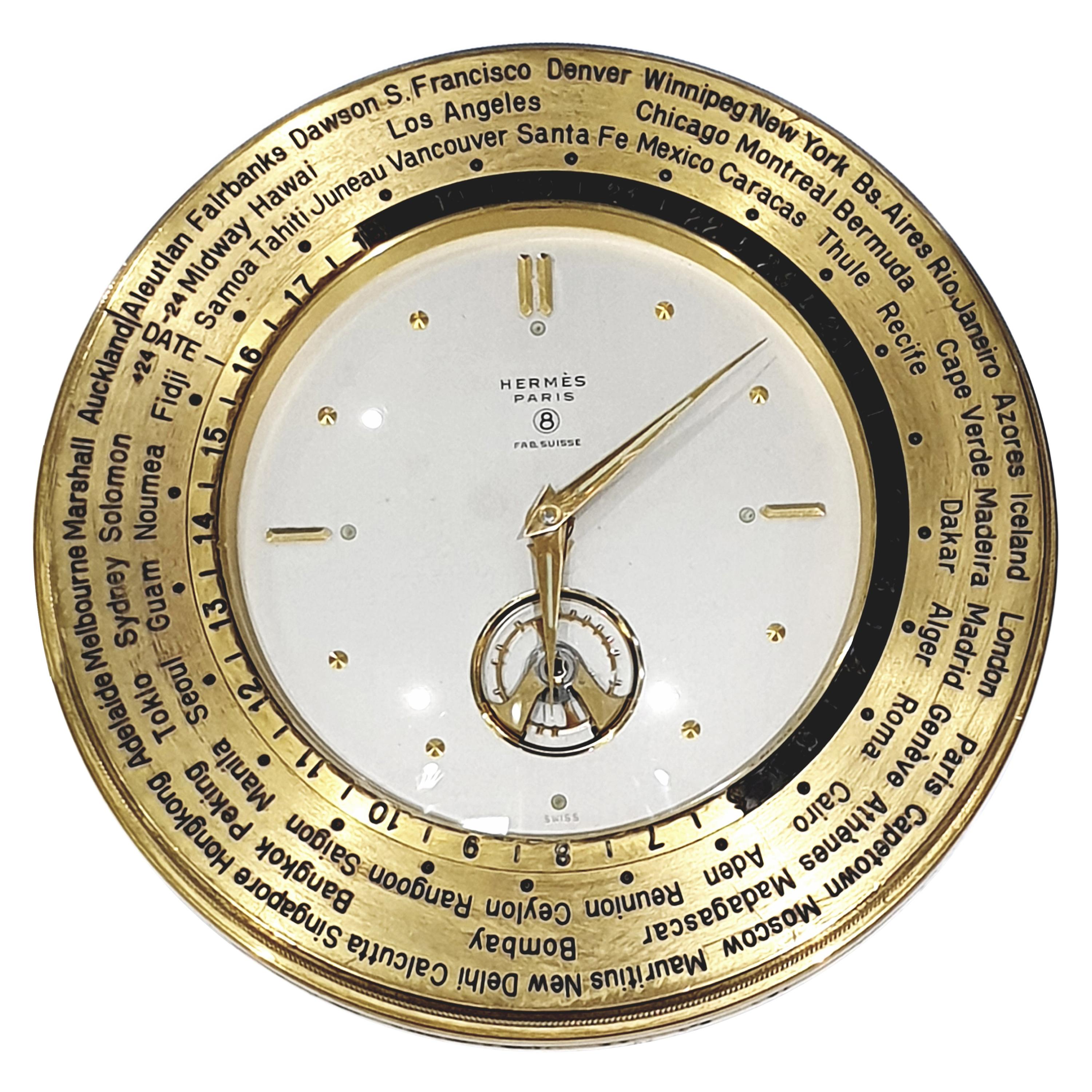 Hermes World Time Clock For Sale