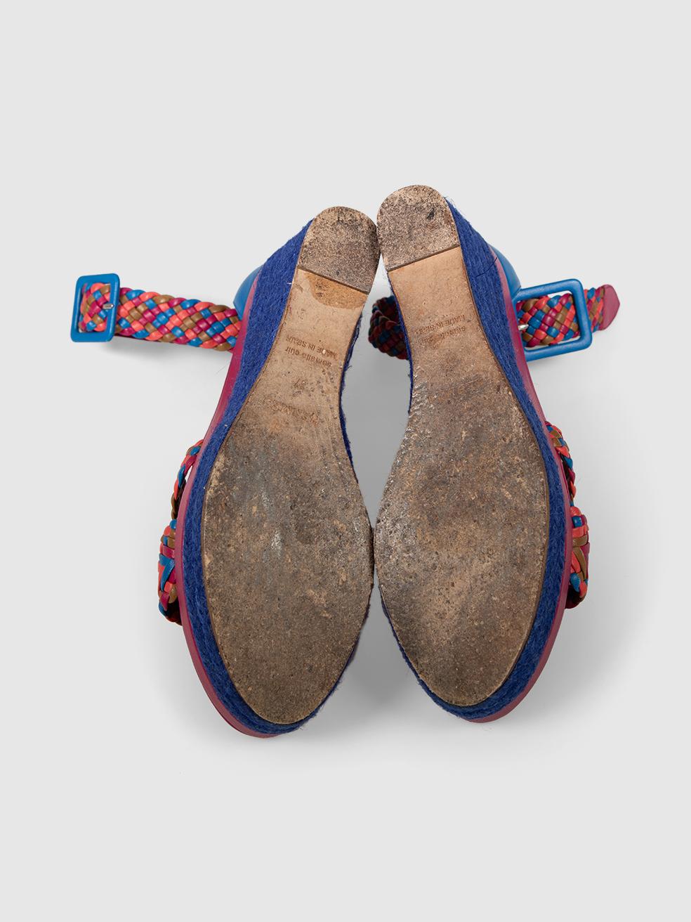 Hermès gewebte Plateau-Keilsandalen Größe IT 37 im Zustand „Hervorragend“ im Angebot in London, GB