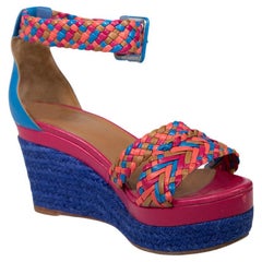 Hermès Woven Platform Wedge Sandals Size IT 37