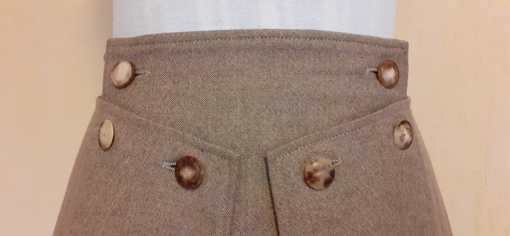 Hermès - Jupe portefeuille en soie et cachemire, taille 36 en vente 1