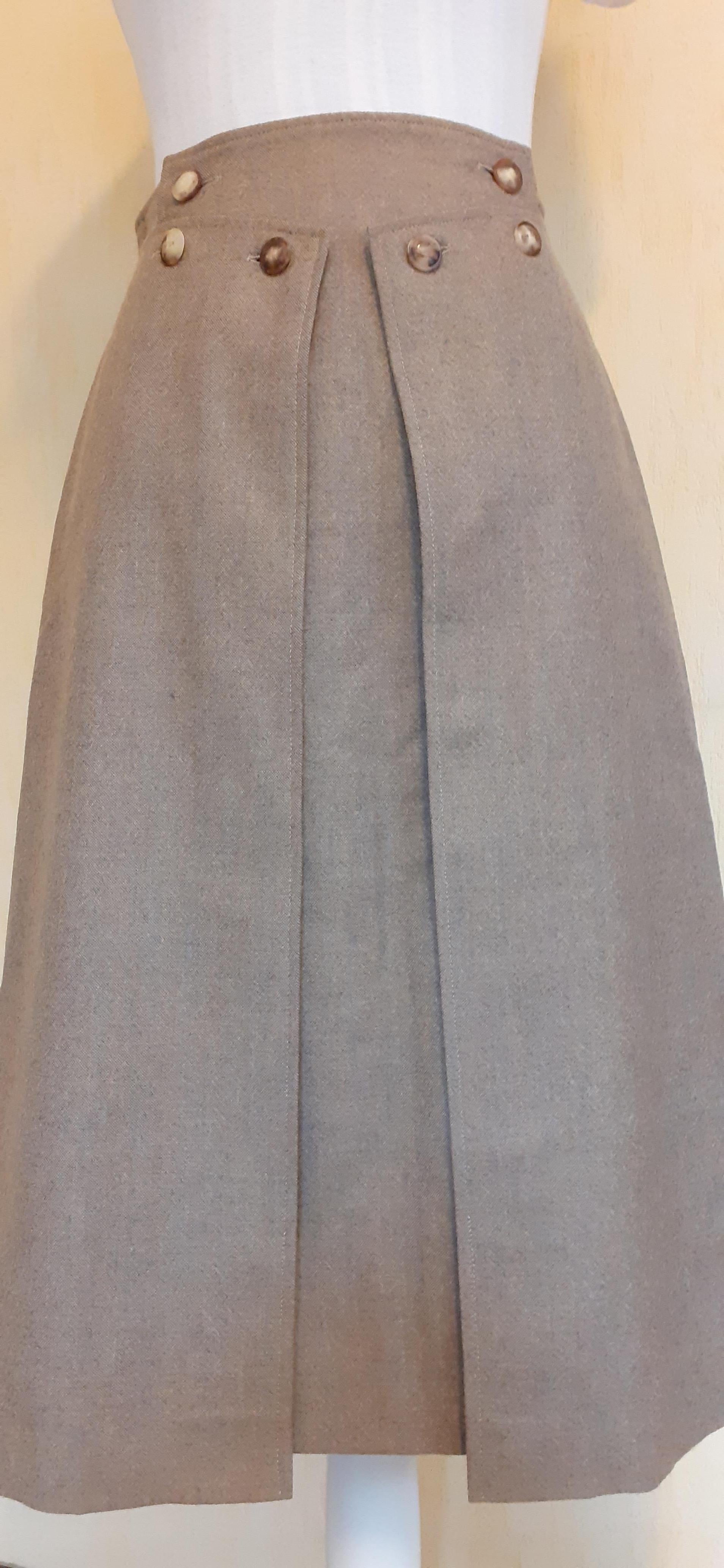 Hermès - Jupe portefeuille en soie et cachemire, taille 36 en vente 4