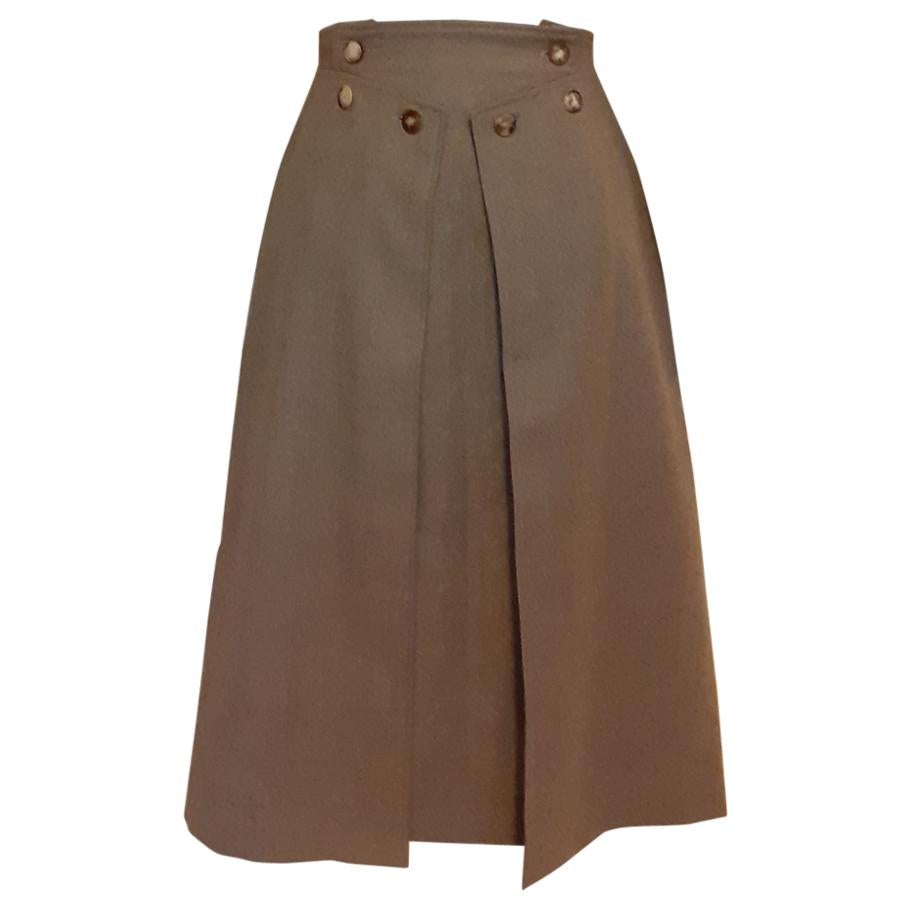 Hermès Wrap Skirt in Woll and Cashmere Size 36 Small