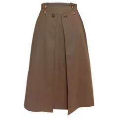 Retro Hermès Wrap Skirt in Woll and Cashmere Size 36 Small