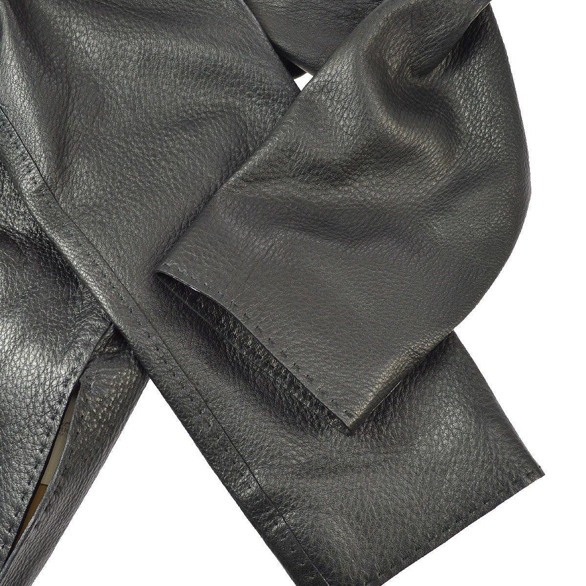 HERMES x Martin Margiela Black 'H' Leather Women's Coat Jacket 3