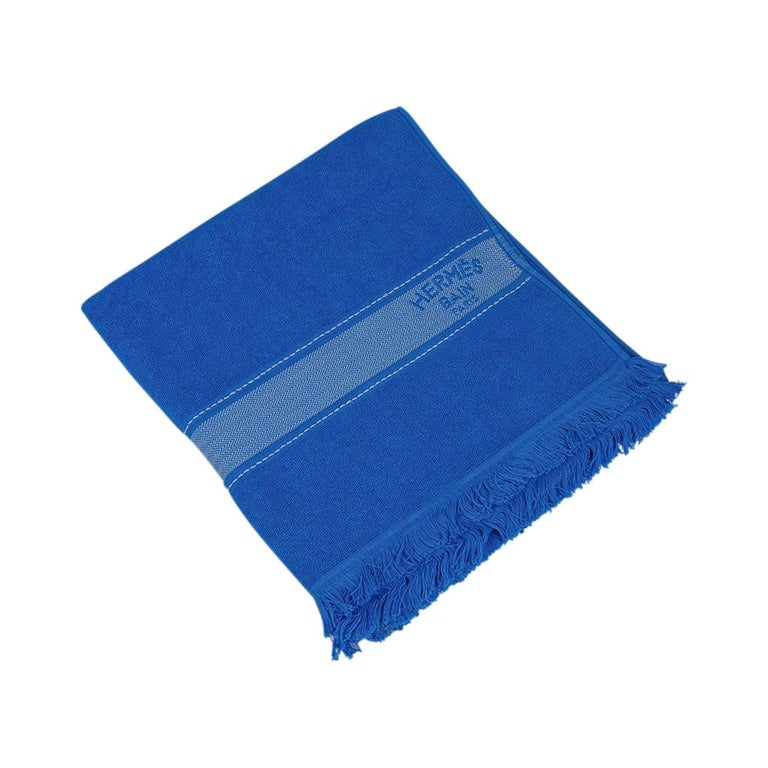 Hermes Yachting Beach Towel Bleu Mediterranee Small Model For Sale at