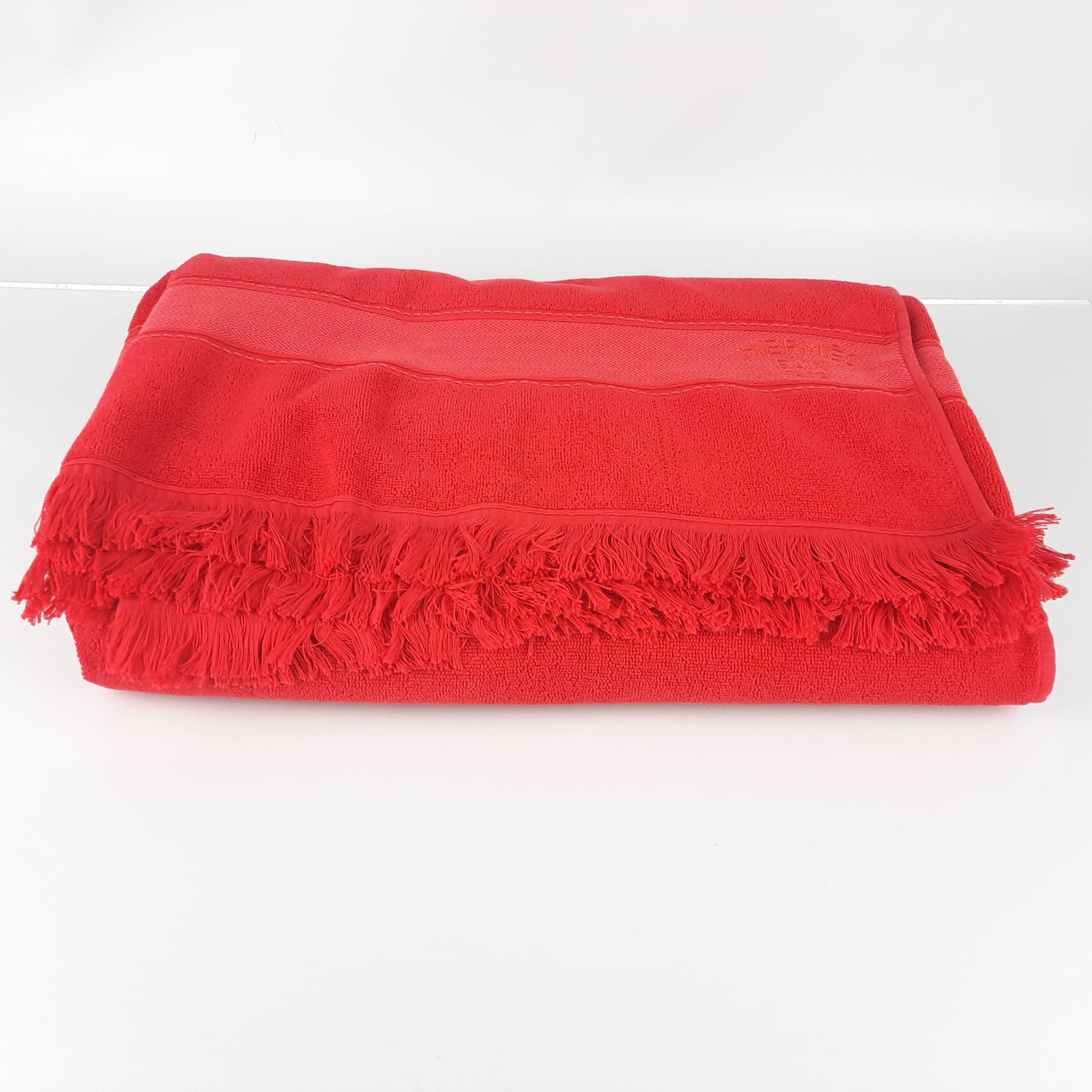 Hermes Rouge Yachting beach towel, large model In New Condition In Nicosia, CY