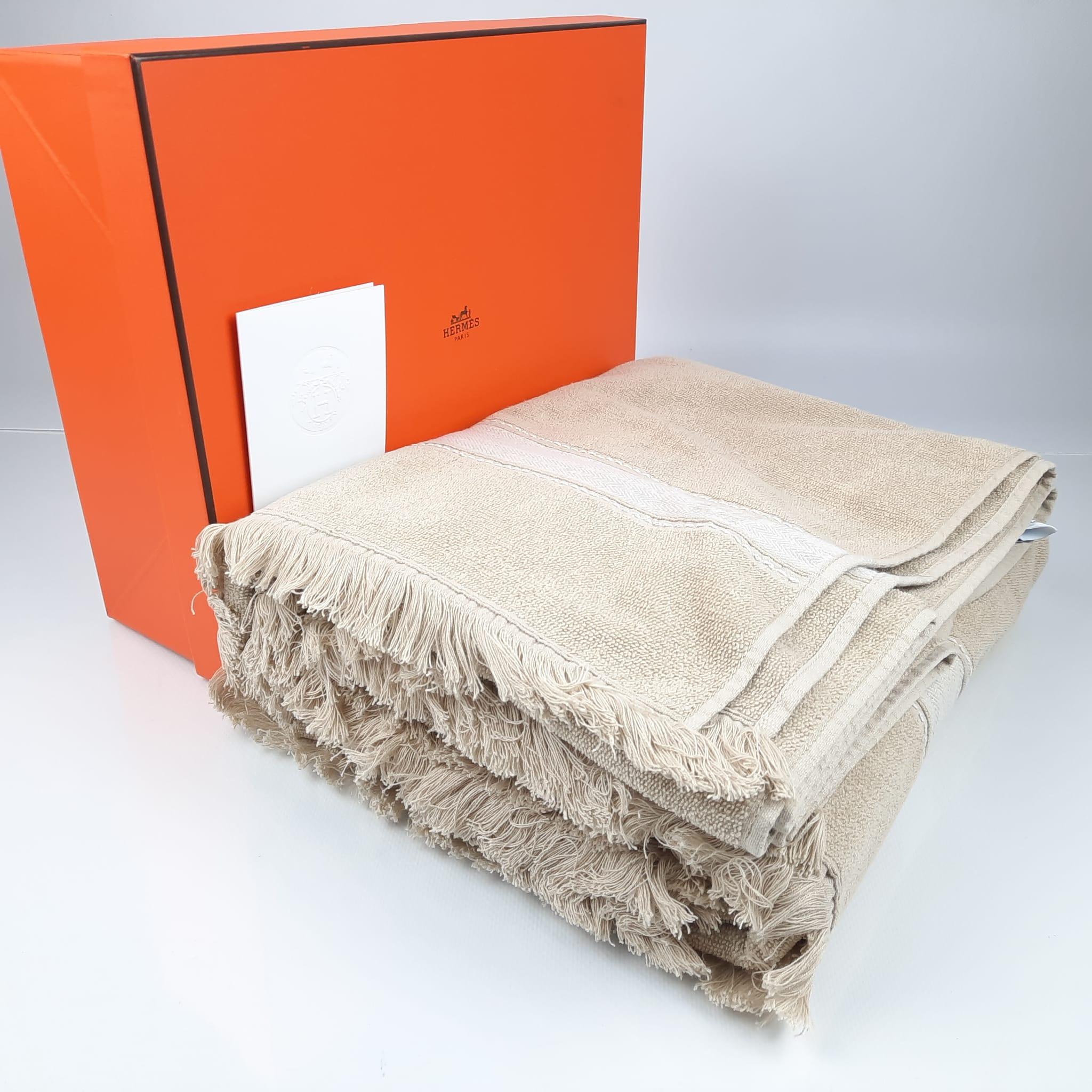 Hermes Yachting beach towel, large model Sable Cotton 4