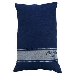 HERMÈS Coussin de plage Uni Yachting en Marin