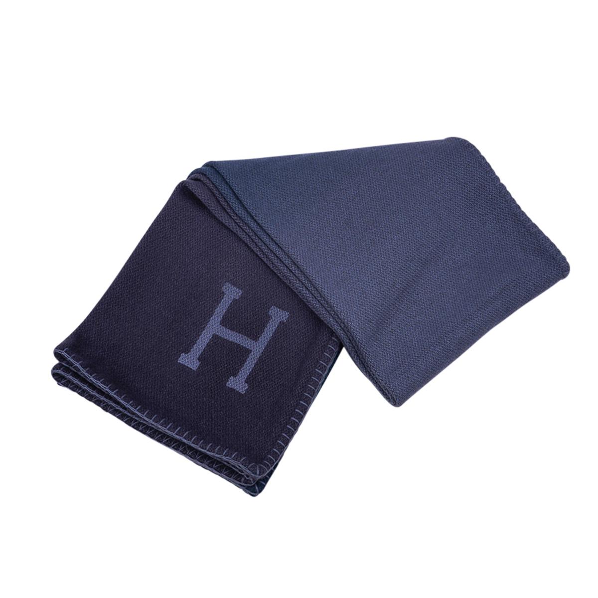 Hermes Yack 'n' Dye Ombre Blanket Anthracite 4