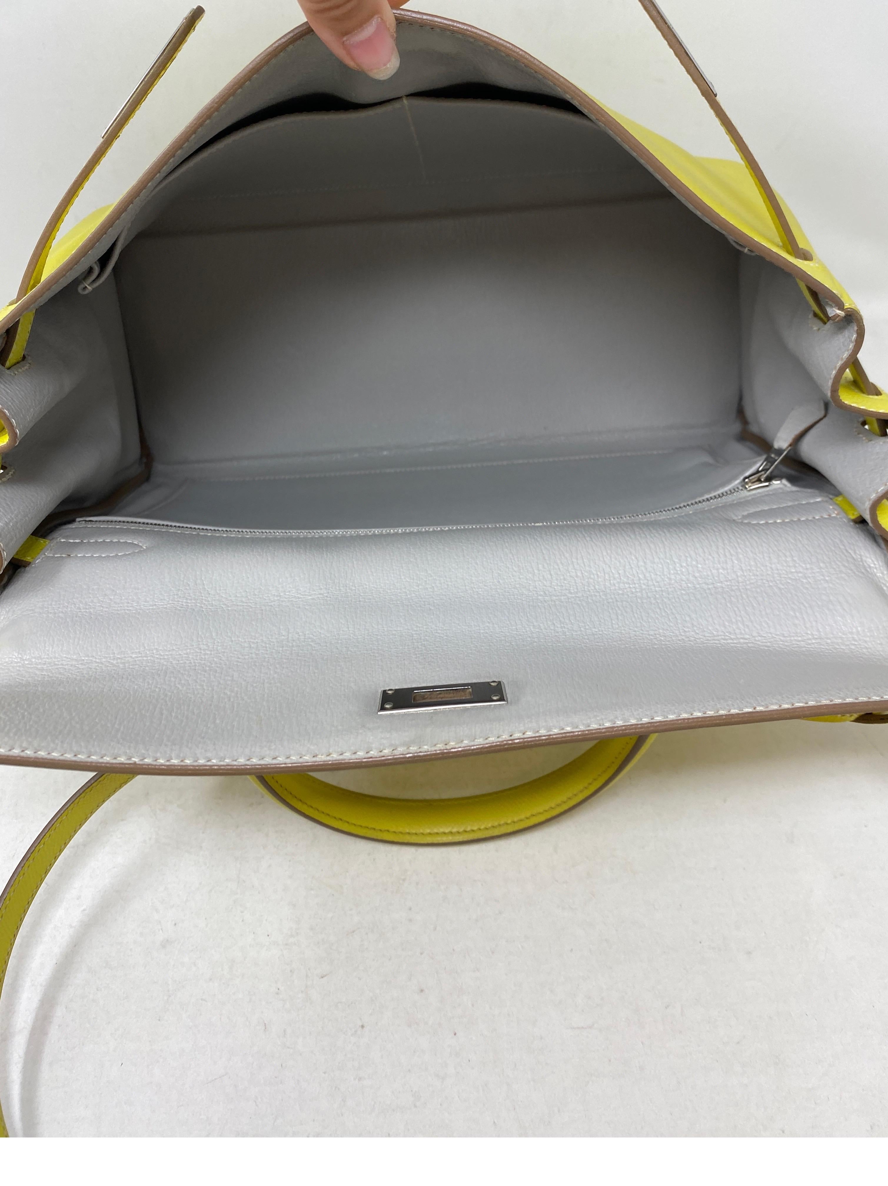 Hermes Yellow 35 Kelly Bag  10