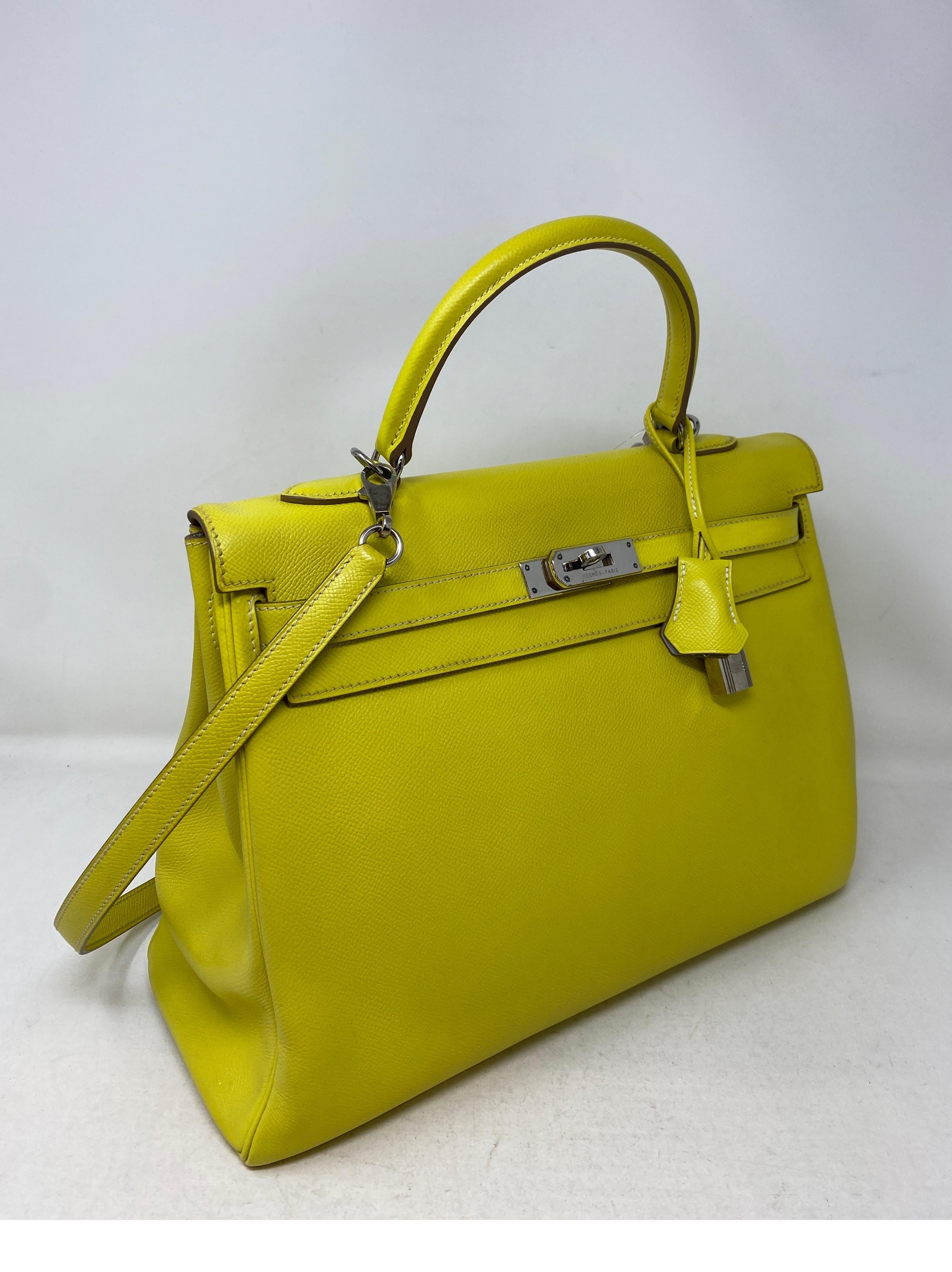Women's or Men's Hermes Yellow 35 Kelly Bag 