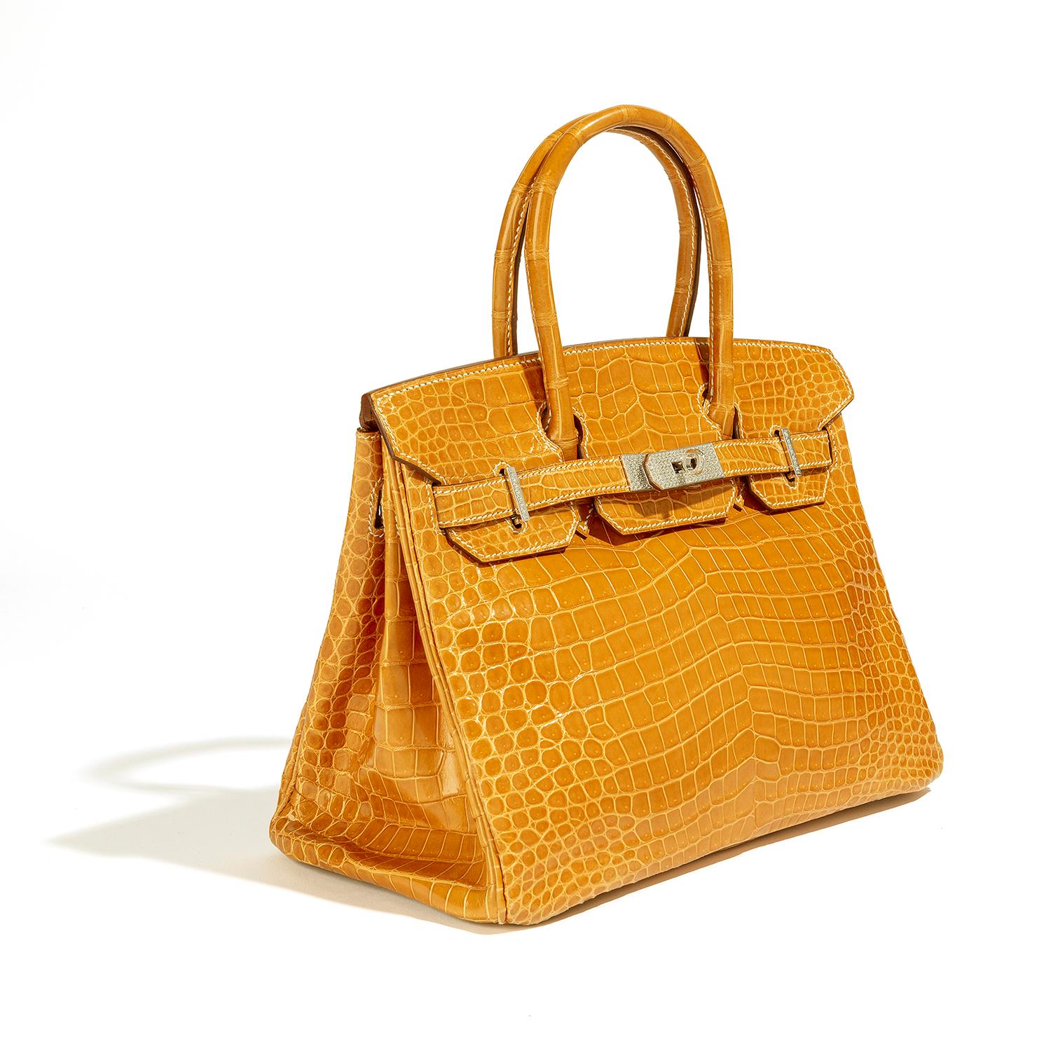 Hermès Yellow Birkin 30 with Diamonds  In Excellent Condition For Sale In London, GB
