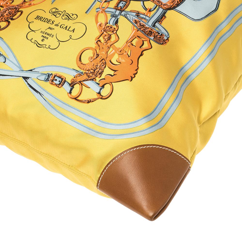 Hermès Yellow Brides de Gala Silk and Leather MM Silky City Bag 6