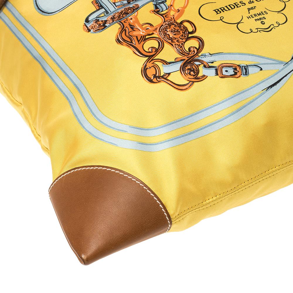 Hermès Yellow Brides de Gala Silk and Leather MM Silky City Bag 7