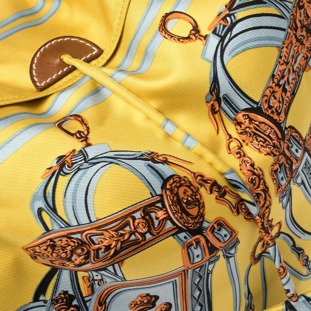 Hermès Yellow Brides de Gala Silk and Leather MM Silky City Bag 5
