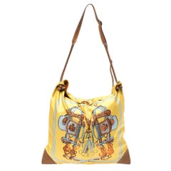 Hermès Jaune Brides de Gala Soie et Cuir MM Silky City Bag