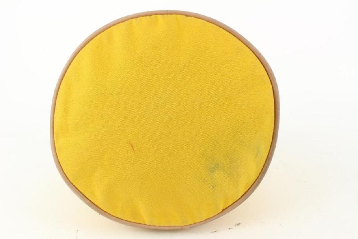 Hermès Sac à dos Polochon Mimile en toile jaune avec cordon de serrage 913her18 en vente 2
