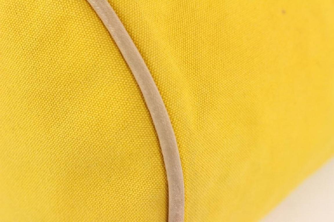 Hermès Sac à dos Polochon Mimile en toile jaune avec cordon de serrage 913her18 en vente 3