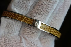 Hermès Yellow Cognac Lizard H Logo Kawaii 07 Bangle 5hz1009 Bracelet