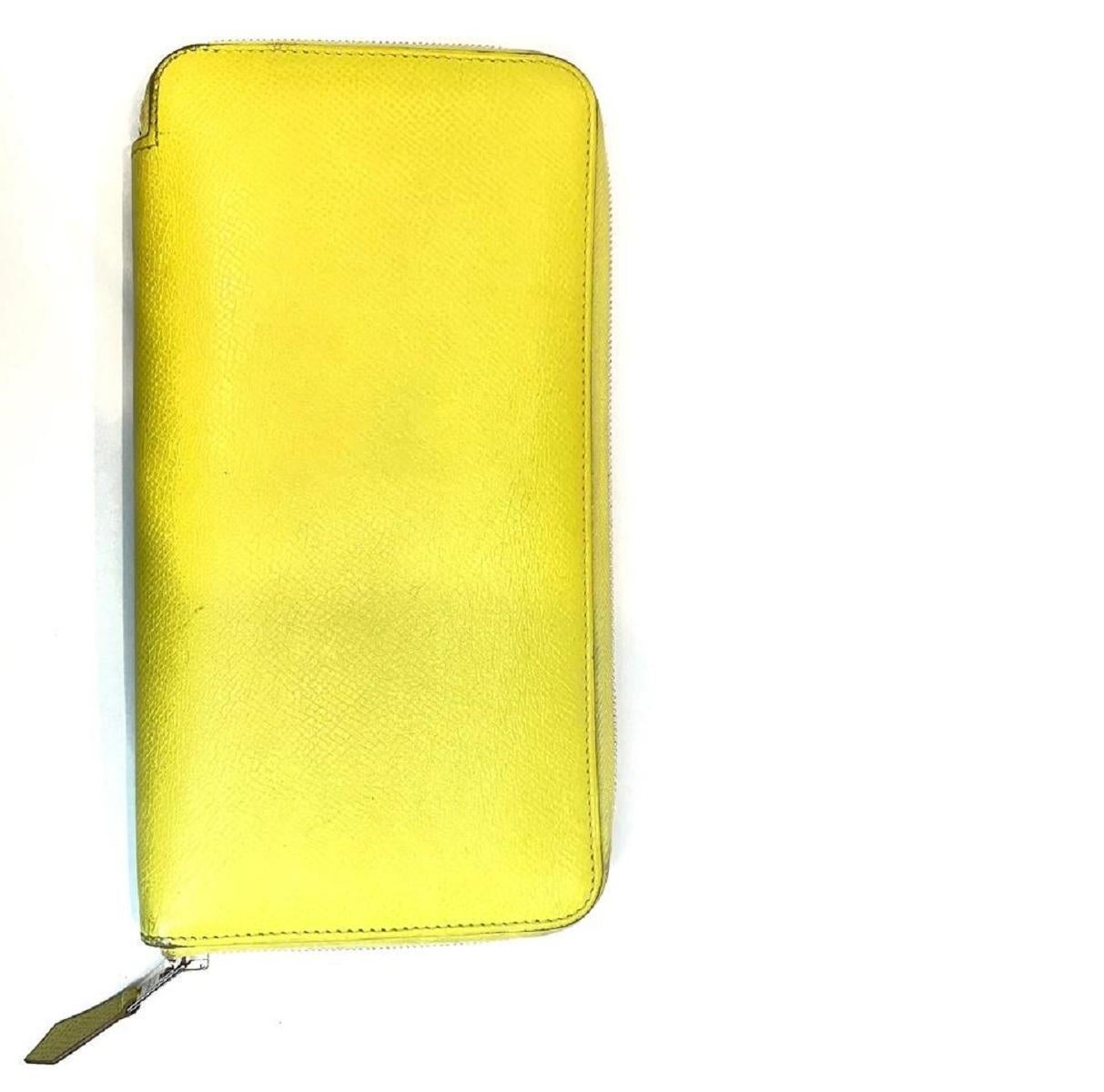 Hermès Yellow Epsom Leather Silk'In Classique Long wallet 2h520 For Sale 1