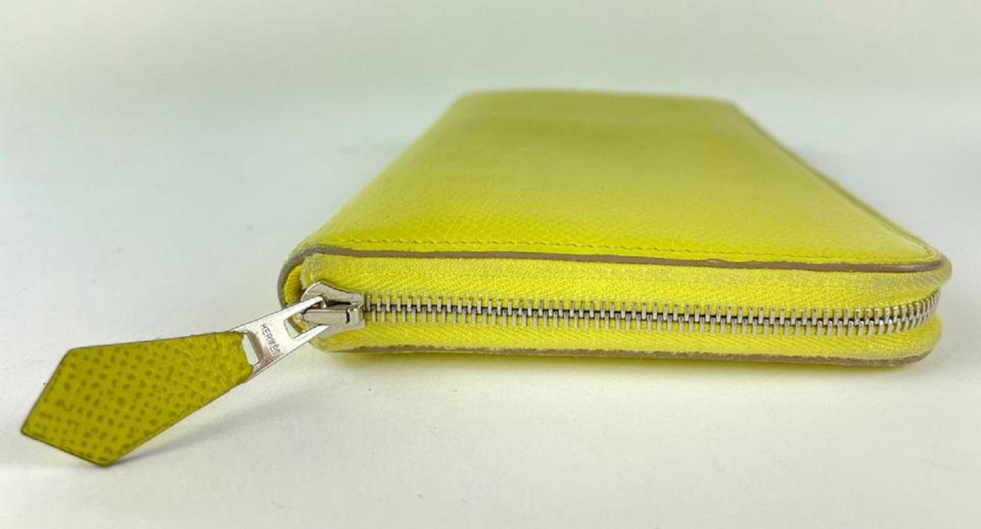 Hermès Yellow Epsom Leather Silk'In Classique Long wallet 2h520 For Sale 2