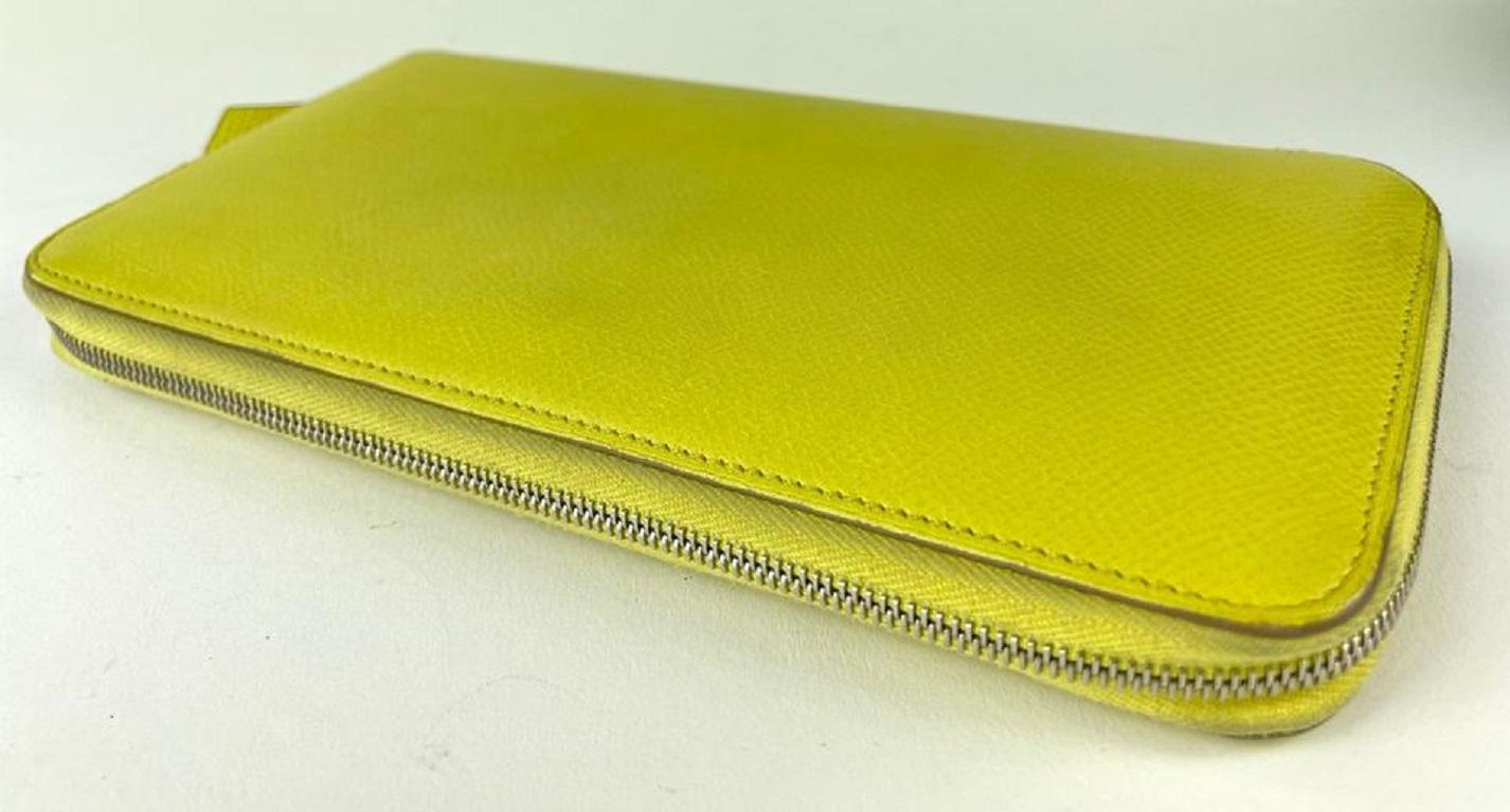 Hermès Yellow Epsom Leather Silk'In Classique Long wallet 2h520 For Sale 3