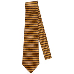 Hermès Yellow & Etoupe Geometric Tie