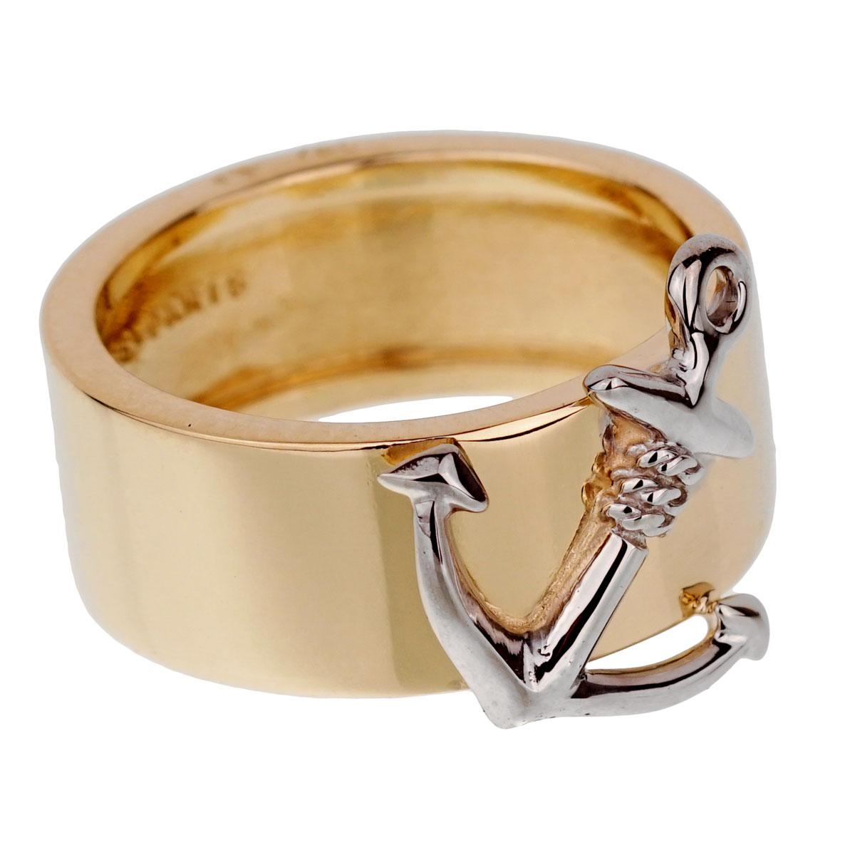 Anker-Ring aus Gelbgold von Hermes im Zustand „Hervorragend“ im Angebot in Feasterville, PA