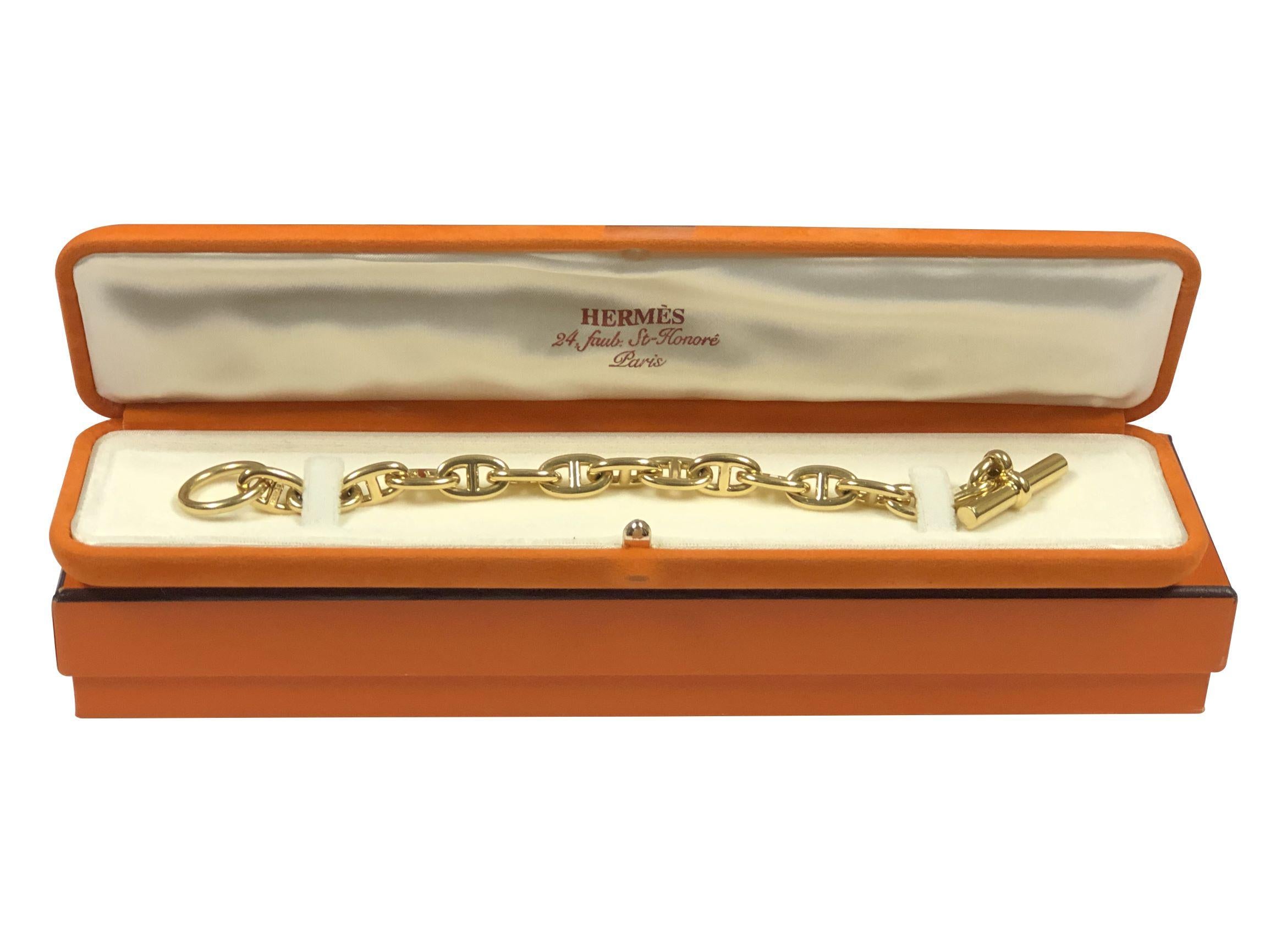 Women's or Men's Hermes Yellow Gold Chaine D' Ancre Bracelet