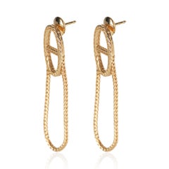 Hermès Yellow Gold Chaine d'Ancre Danae Earrings