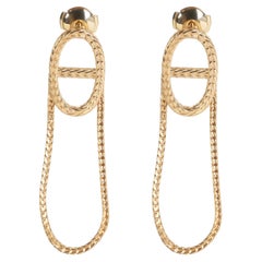 Hermès Yellow Gold Chaine d'Ancre Danae Earrings