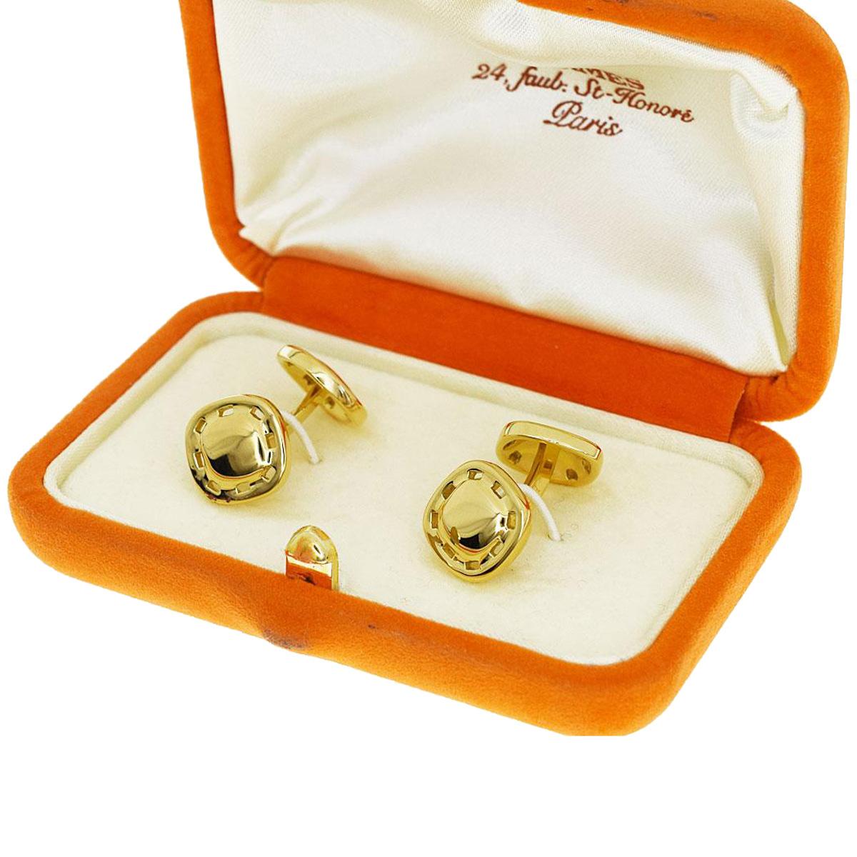 hermes cufflinks gold