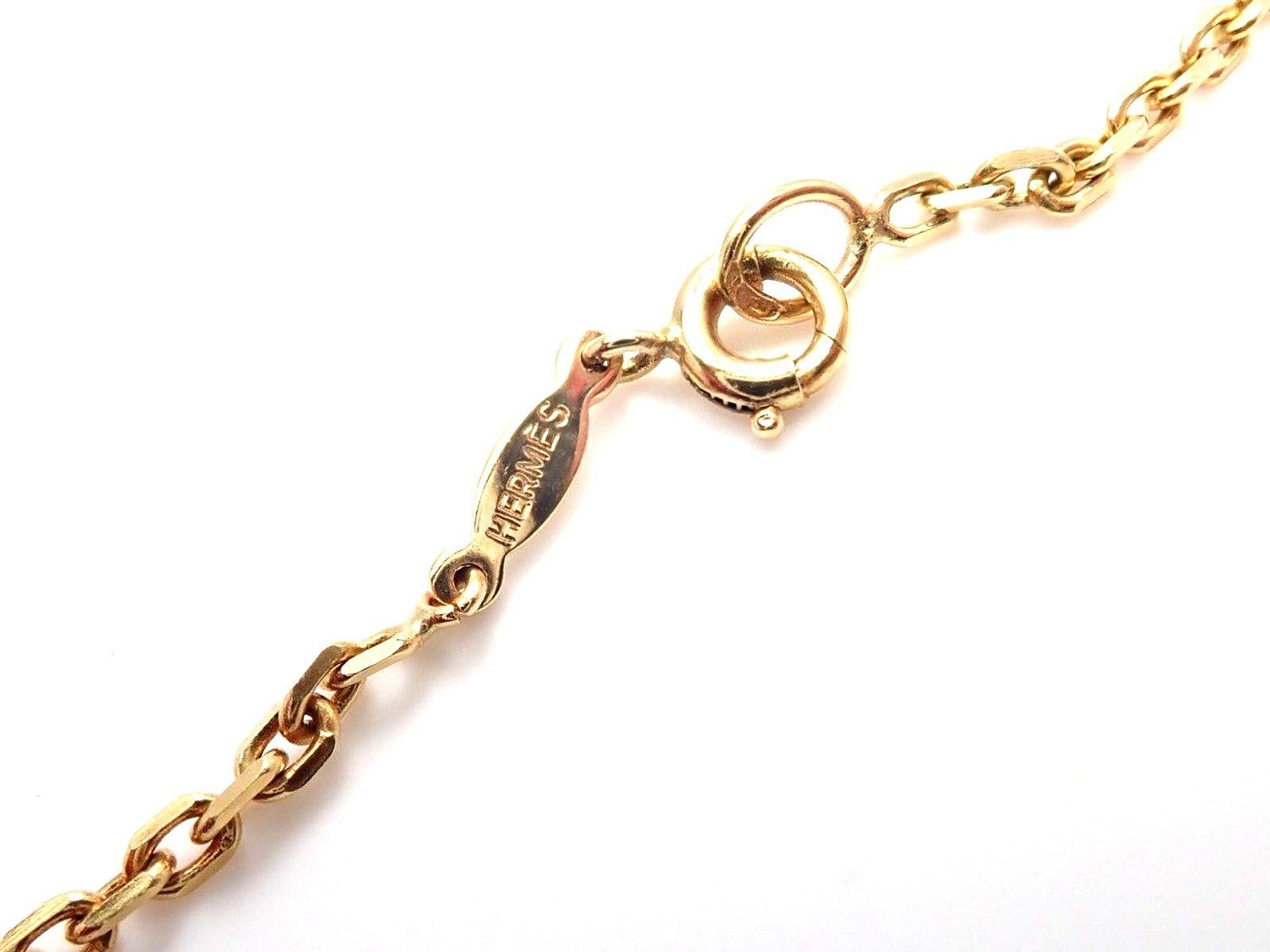 Women's or Men's Hermès Yellow Gold Diamond H Heart Pendant Necklace