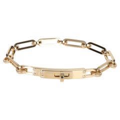 Hermès Yellow Gold Diamond Small Kelly Chaine Bracelet