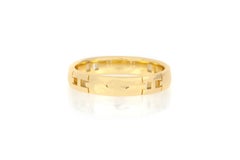 Hermes Yellow Gold Hercules Band Ring with Diamonds