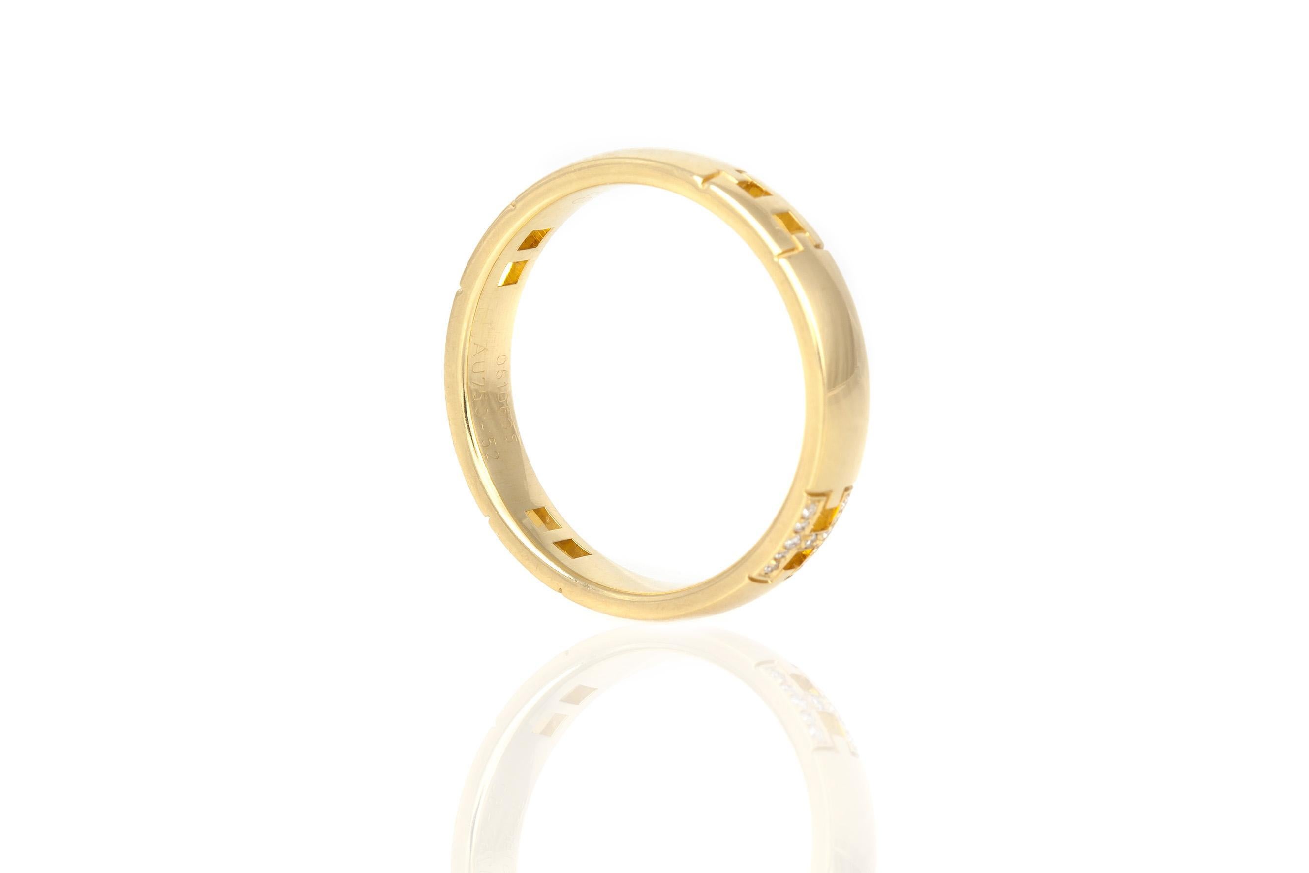 Hermes Bague Hercule en or jaune avec diamants Bon état - En vente à New York, NY
